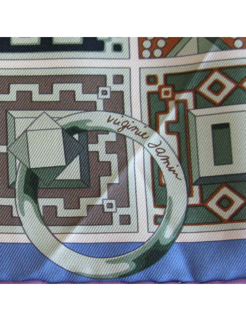 HERMES 'Collier de Chien' scarf in multicolored silk.