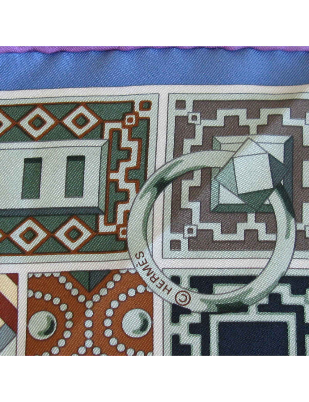 HERMES 'Collier de Chien' scarf in multicolored silk.