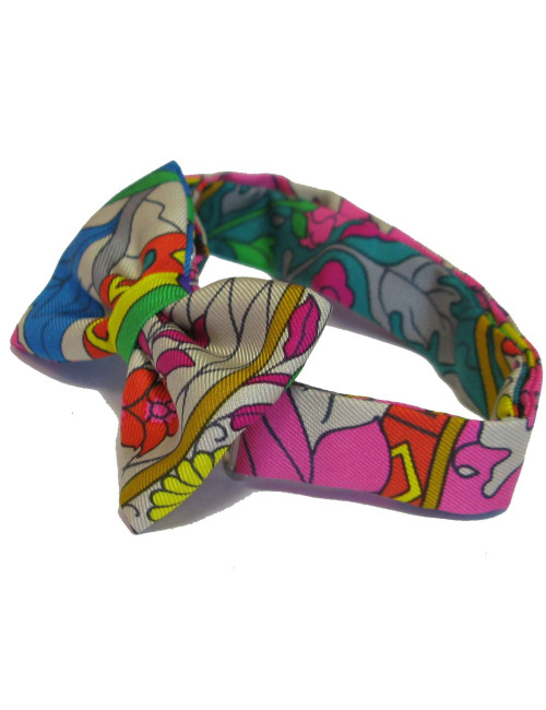 HERMES multicolored silk bow tie