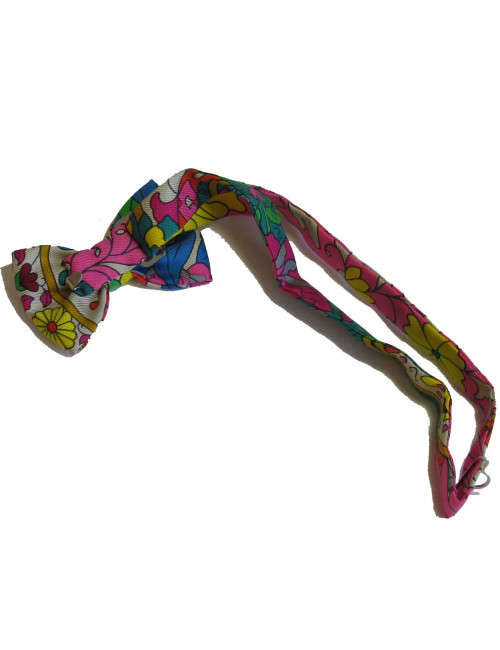 HERMES multicolored silk bow tie