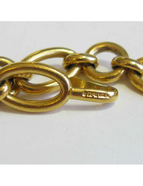 Sautoir Médaillon CHANEL vintage en métal doré