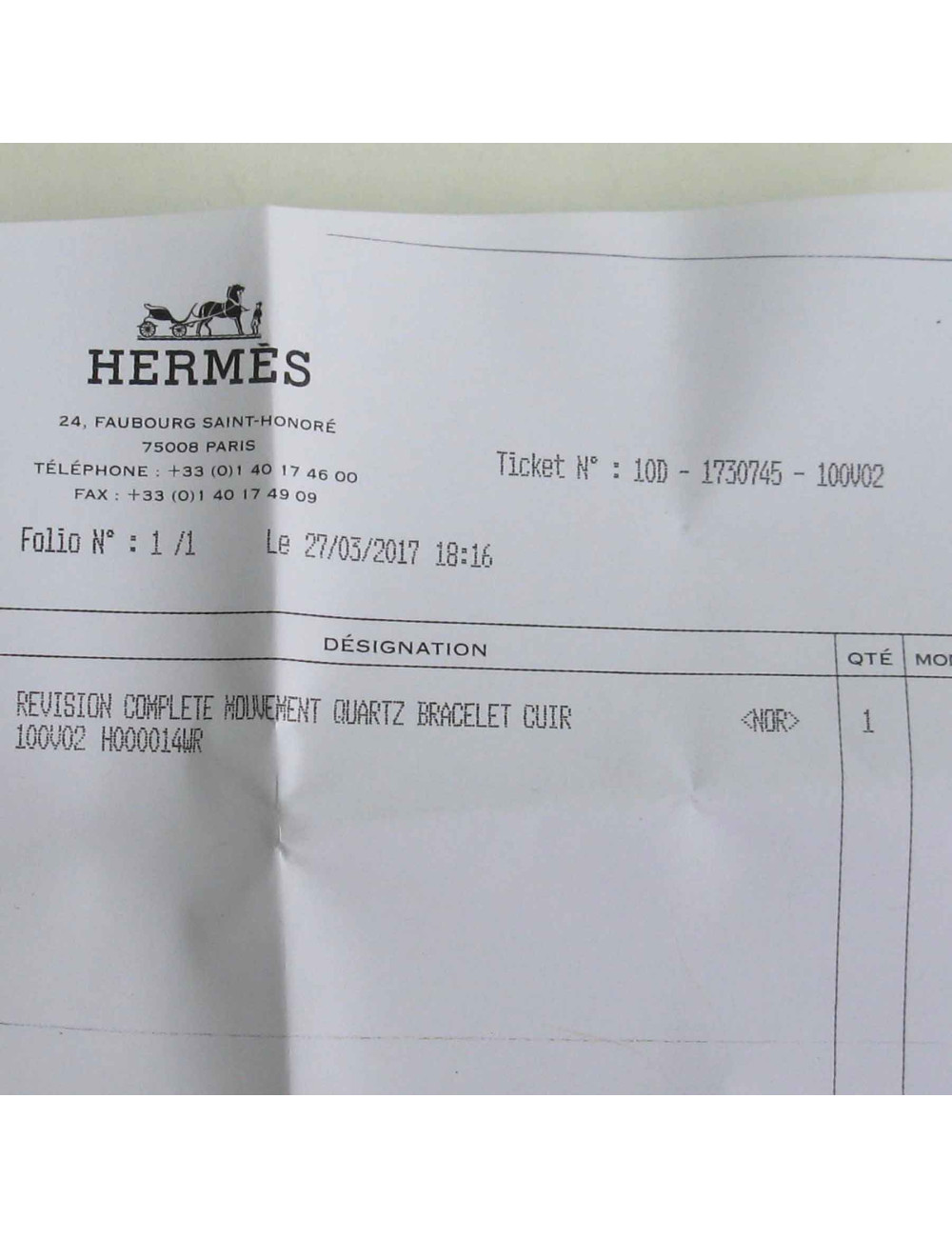 Montre Médor HERMES PM dorée