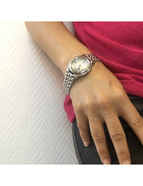 Montre bracelet de dame CHOPARD  "Happy Sport" en acier 