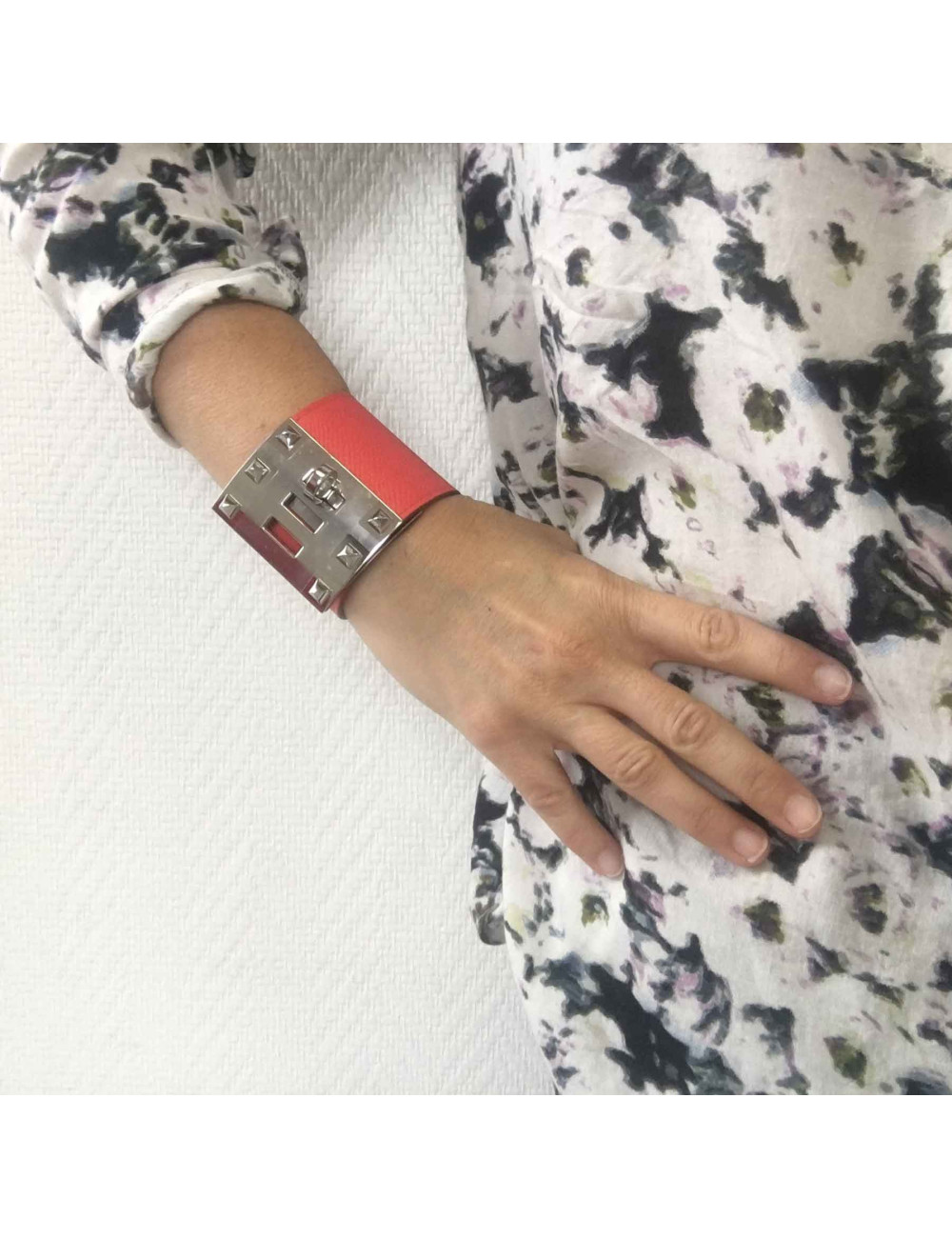 HERMES Extreme cuff in Jaïpur pink Epsom calfskin