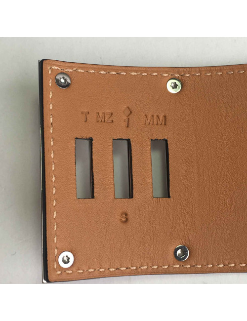 xxx Manchette HERMES modèle Extrême en cuir veau swift bleu saphir 