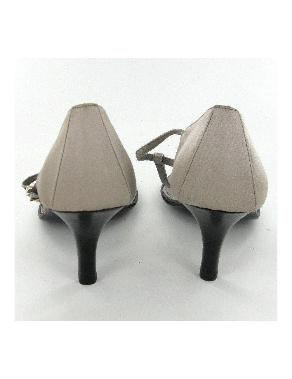 Sandales HERMES vintage T40 en satin gris