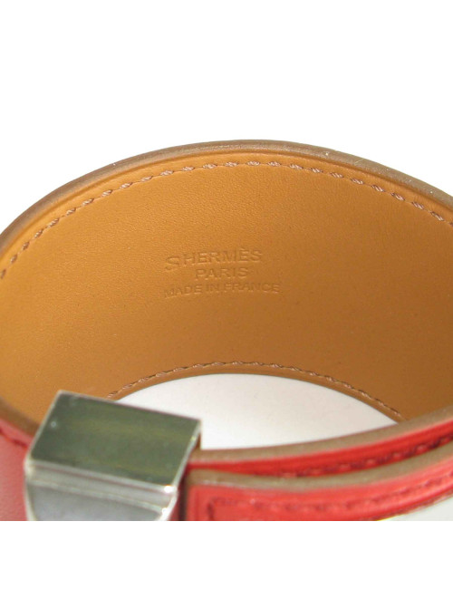 Manchette Médor CDC  cuir de veau tadelakt sanguine