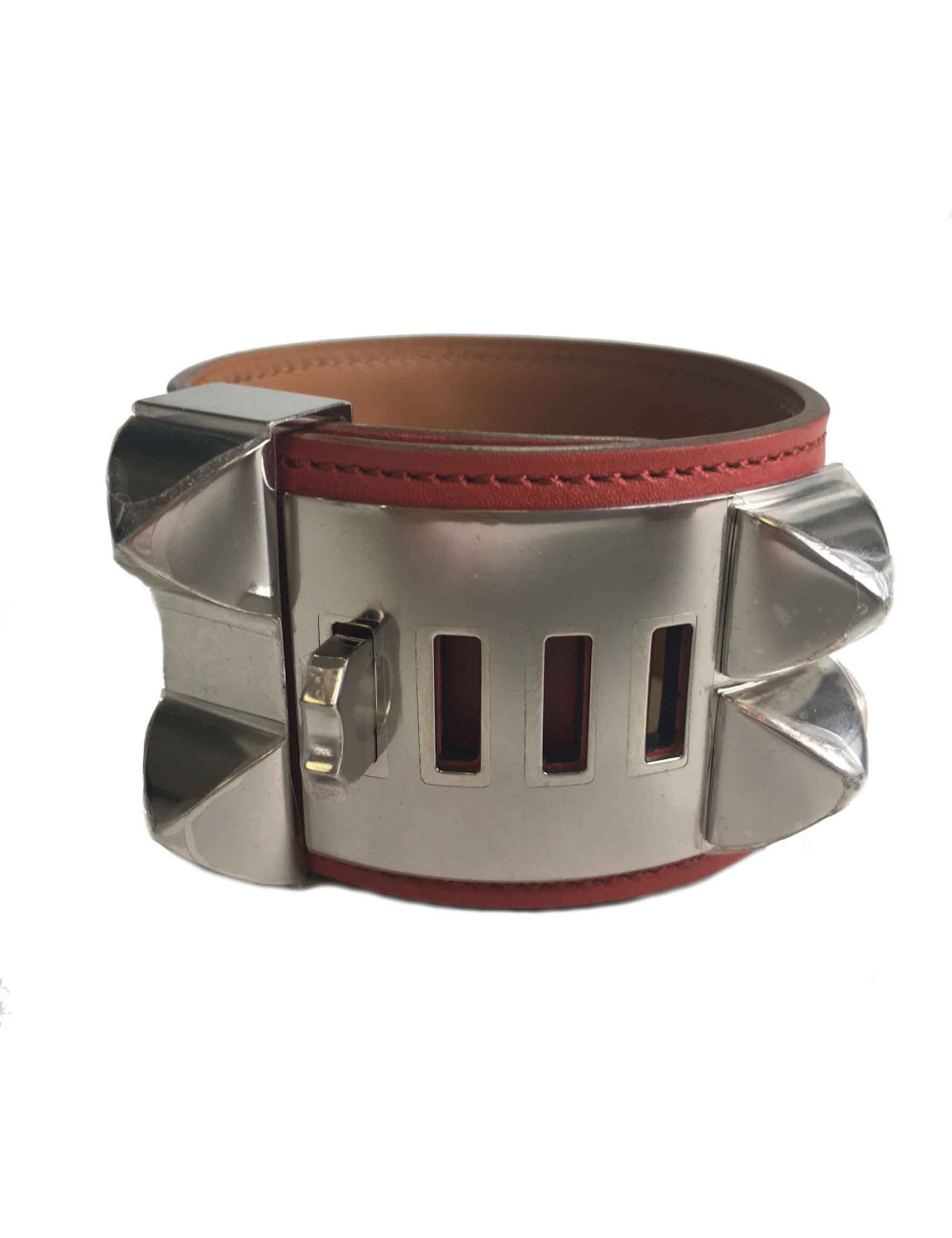 xxx Manchette HERMES CDC cuir veau tadelakt sanguine