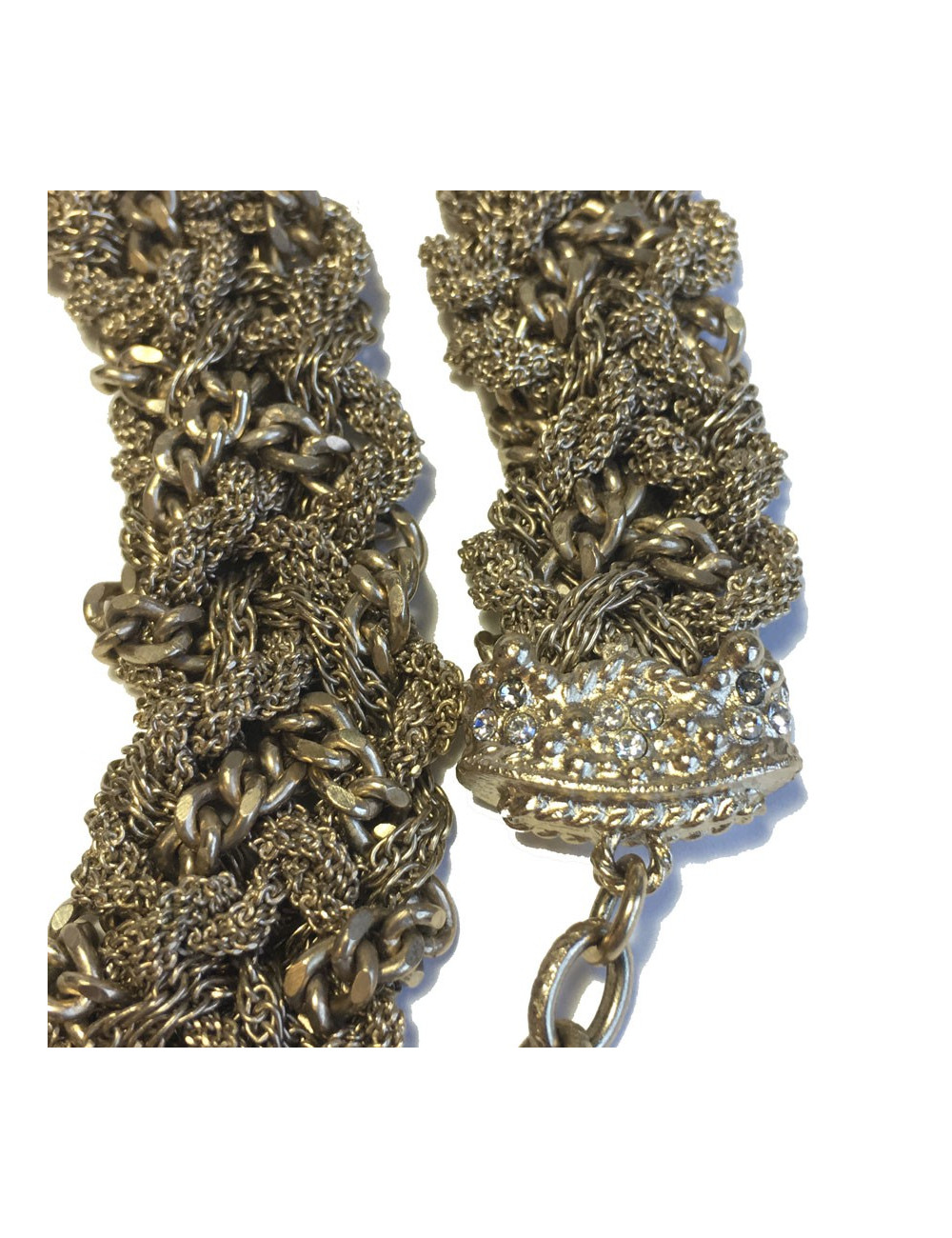 CHANEL Gilded metal chains belt