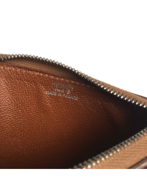 xxx Porte-cartes HERMES en veau barénia marron