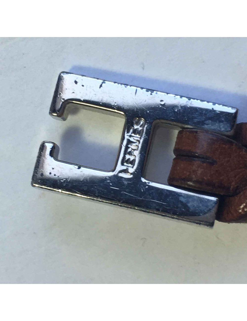 Porte-cartes HERMES en veau barénia marron