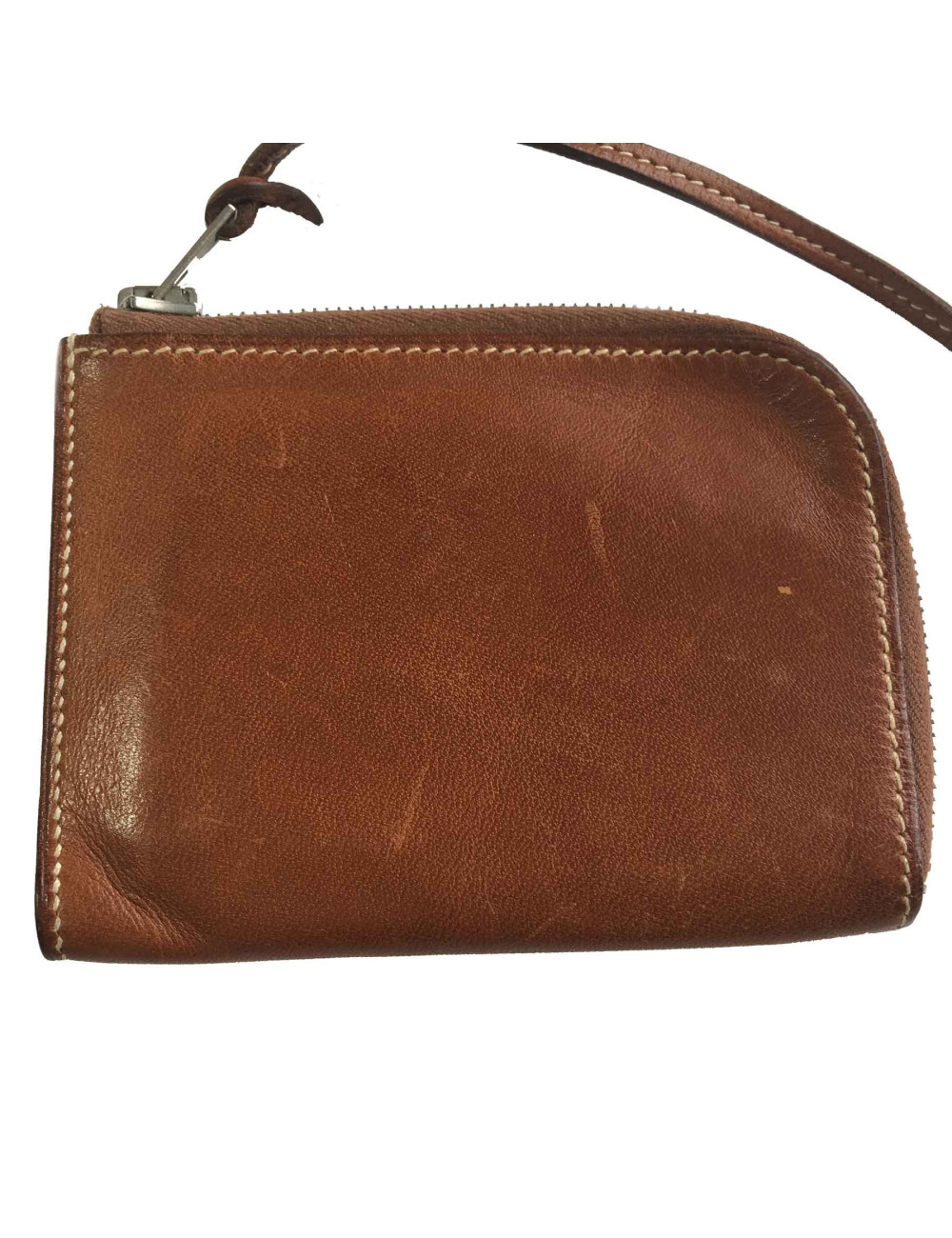 Porte-cartes HERMES en veau barénia marron