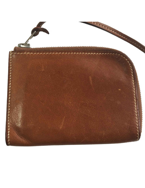 Porte-cartes HERMES en veau barénia marron