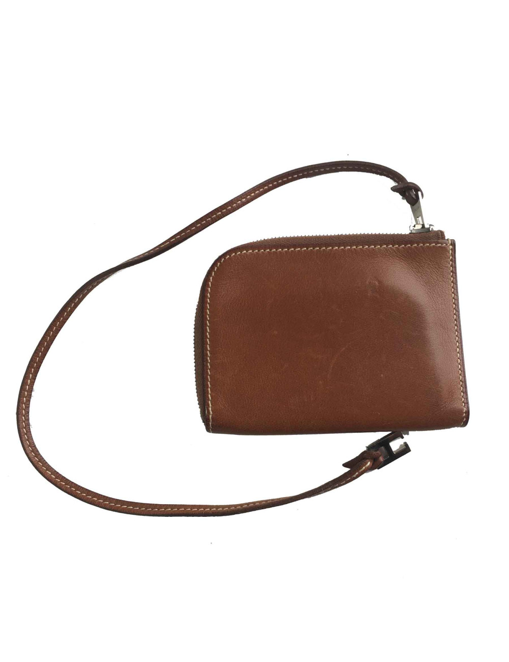 Porte-cartes HERMES en veau barénia marron