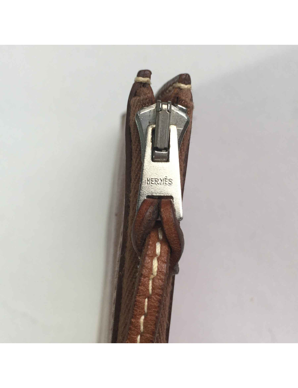 Porte-cartes HERMES en veau barénia marron