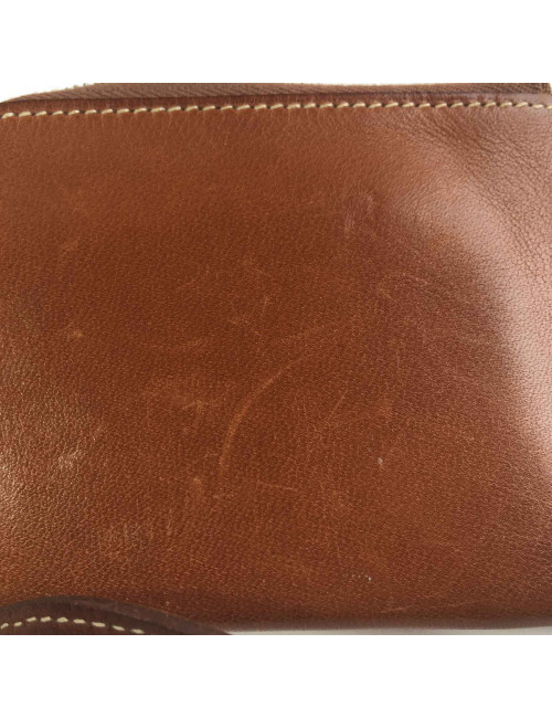 Porte-cartes HERMES en veau barénia marron