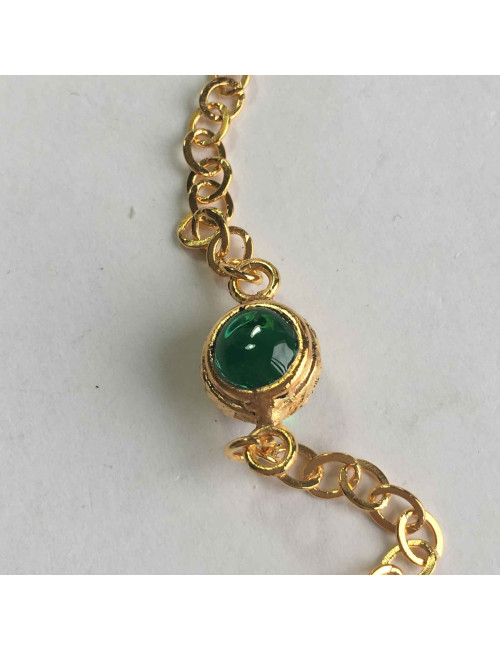 Sautoir MARGUERITE DE VALOIS pâte de verre multicolore et métal doré à l'or fin