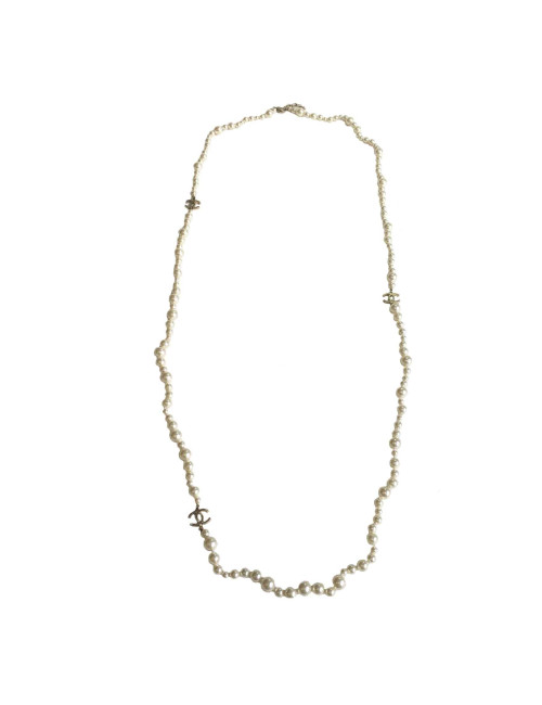 Sautoir double rangs chanel perles nacrées