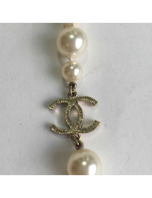Sautoir double rangs chanel perles nacrées