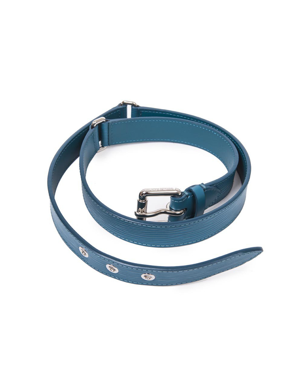 Ceinture Trio cuir épi bleu cyan t 85