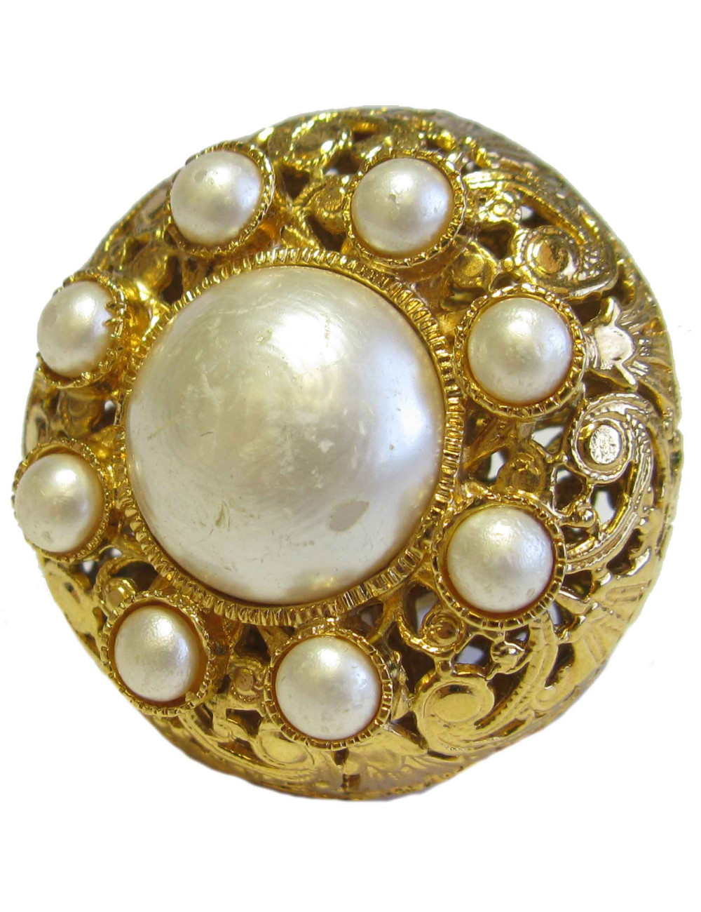 Boucles d'oreille clips CHANEL Couture perles nacrées