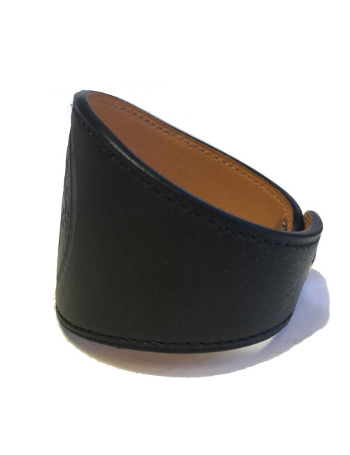 xxx Manchette HERMES cuir marron très foncé