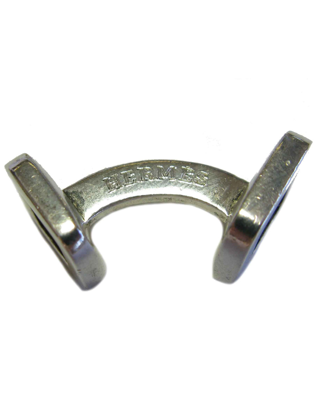 HERMES cufflinks in sterling silver and gold H