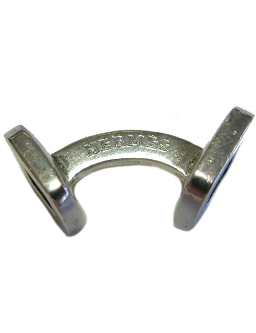 HERMES cufflinks in sterling silver and gold H