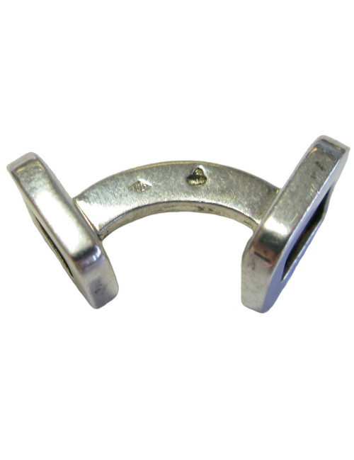 Paire de boutons de manchette HERMES or et argent