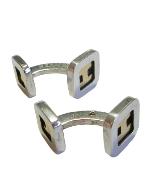 HERMES cufflinks in sterling silver and gold H