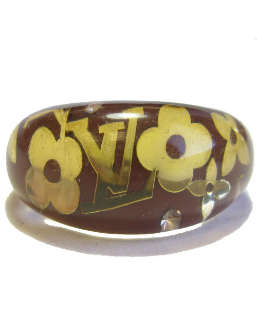  Bague LOUIS VUITTON  T59 modèle inclusion en plastique marron