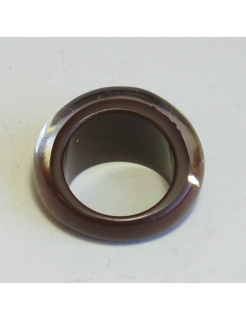 Bague LOUIS VUITTON  T59 modèle inclusion en plastique marron