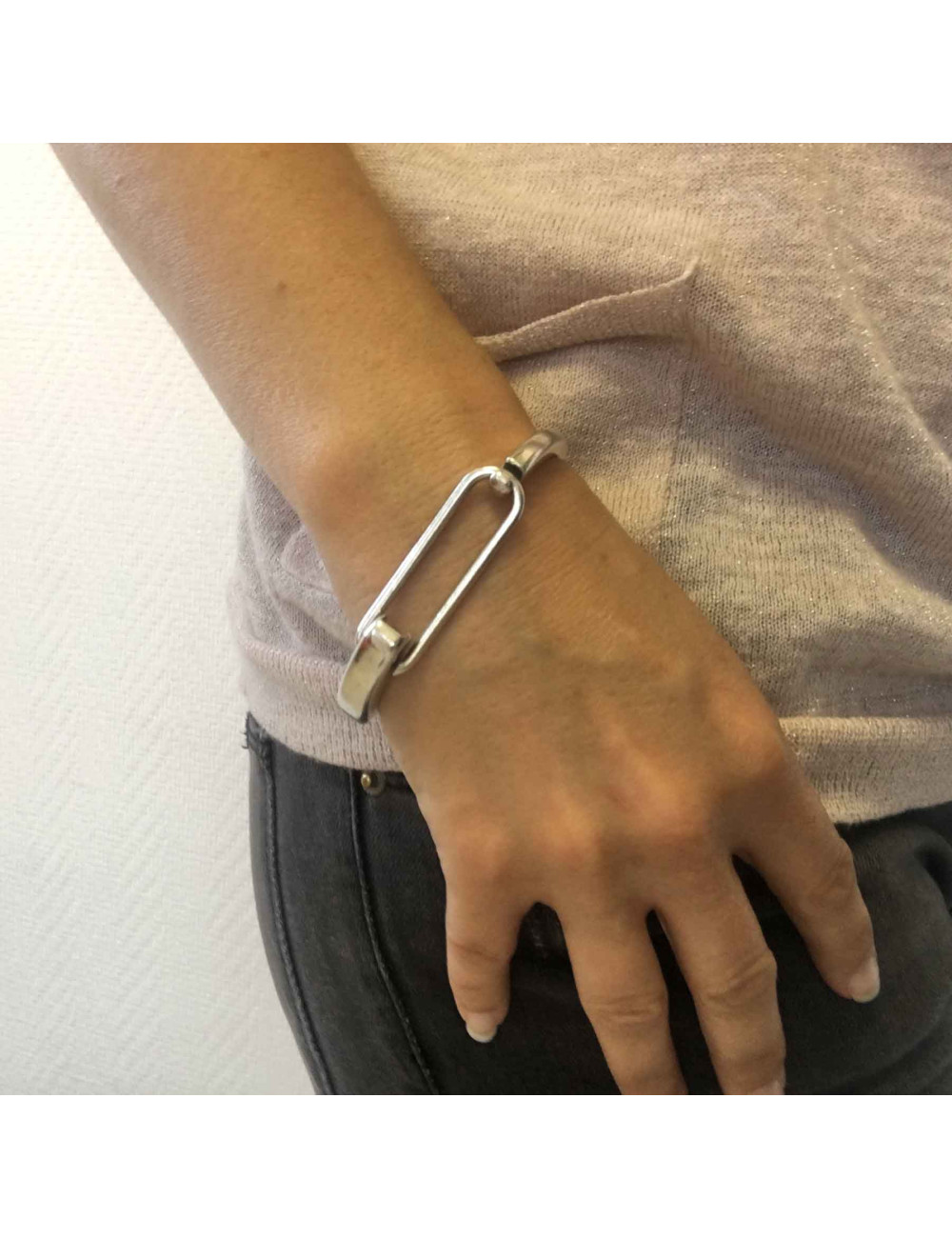 Bracelet HERMES en argent massif Taille LG