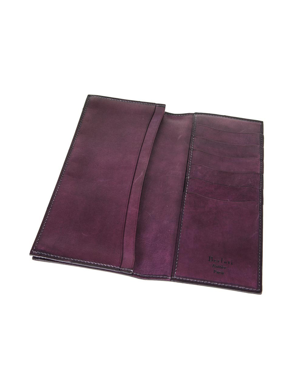 porte-cartes BERLUTI cuir lisse violet foncé
