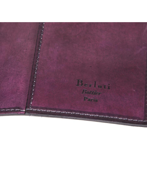 porte-cartes BERLUTI cuir lisse violet foncé