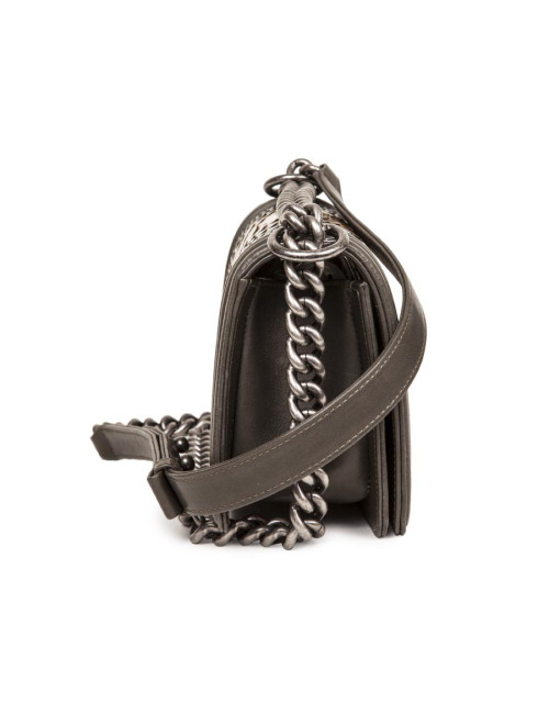 Chanel Boy bag in kaki leather and python 