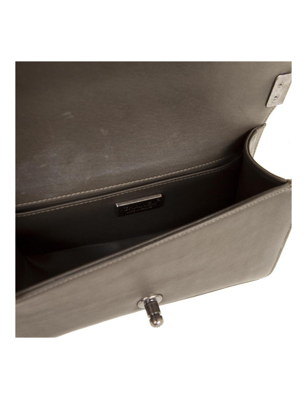 Chanel Boy bag in kaki leather and python 