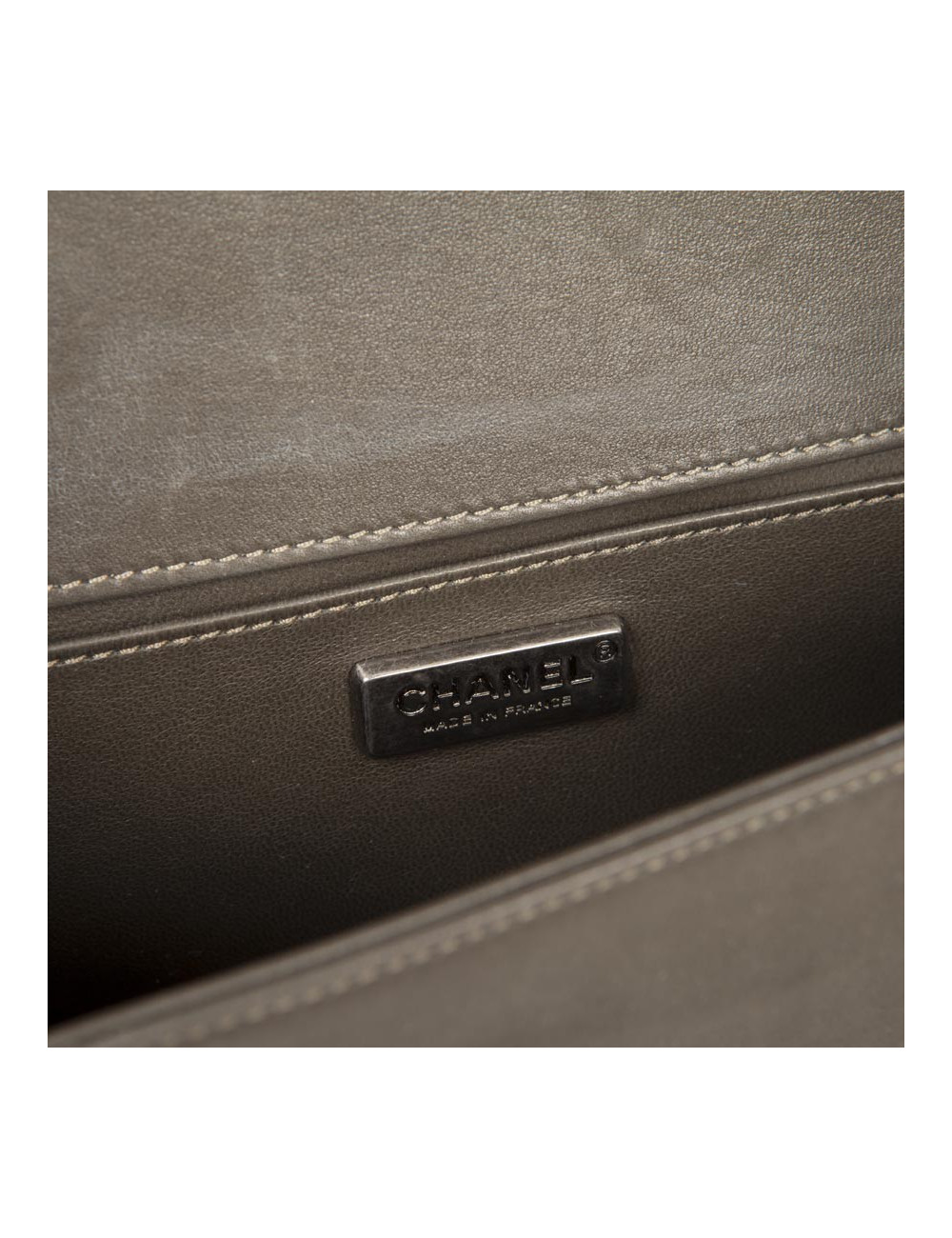 Chanel Boy bag in kaki leather and python 