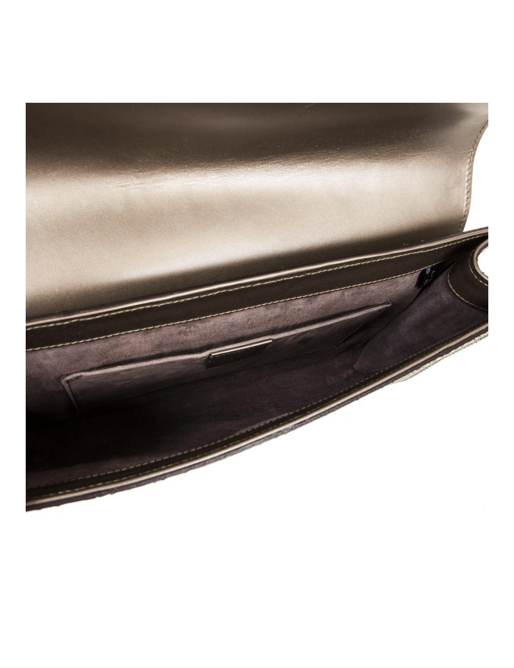 GUCCI green and bronze python clutch