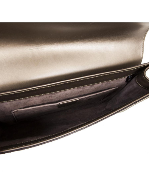 GUCCI green and bronze python clutch