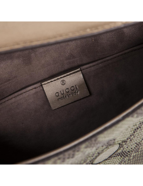 GUCCI green and bronze python clutch