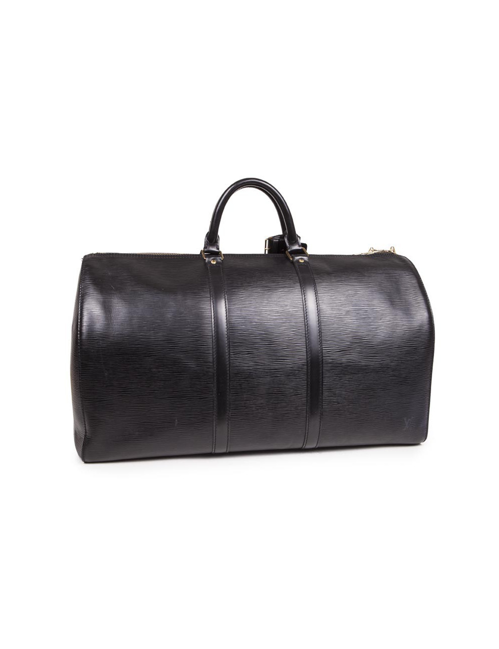 Sac Keepall  60 LOUIS VUITTON vintage cuir épi noir