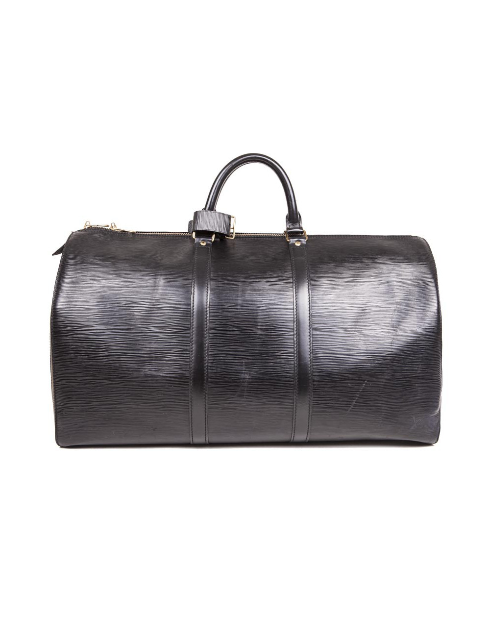 Sac Keepall  60 LOUIS VUITTON vintage cuir épi noir
