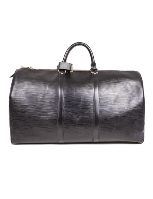 Sac Keepall  60 LOUIS VUITTON vintage cuir épi noir