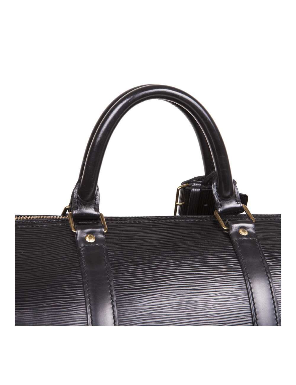 Sac Keepall  60 LOUIS VUITTON vintage cuir épi noir