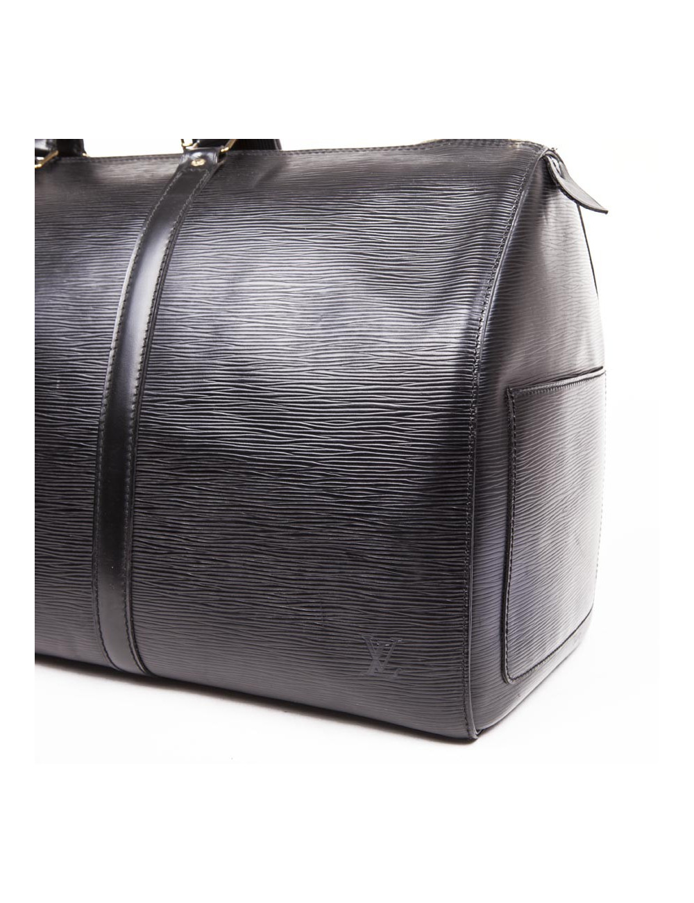 Sac Keepall  60 LOUIS VUITTON vintage cuir épi noir