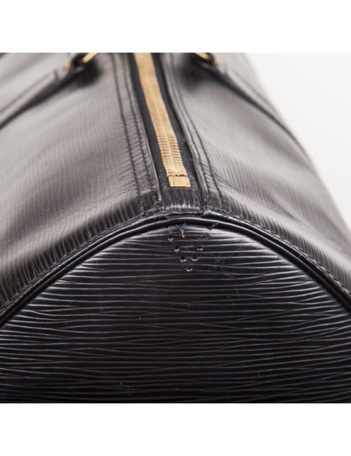 Sac Keepall  60 LOUIS VUITTON vintage cuir épi noir