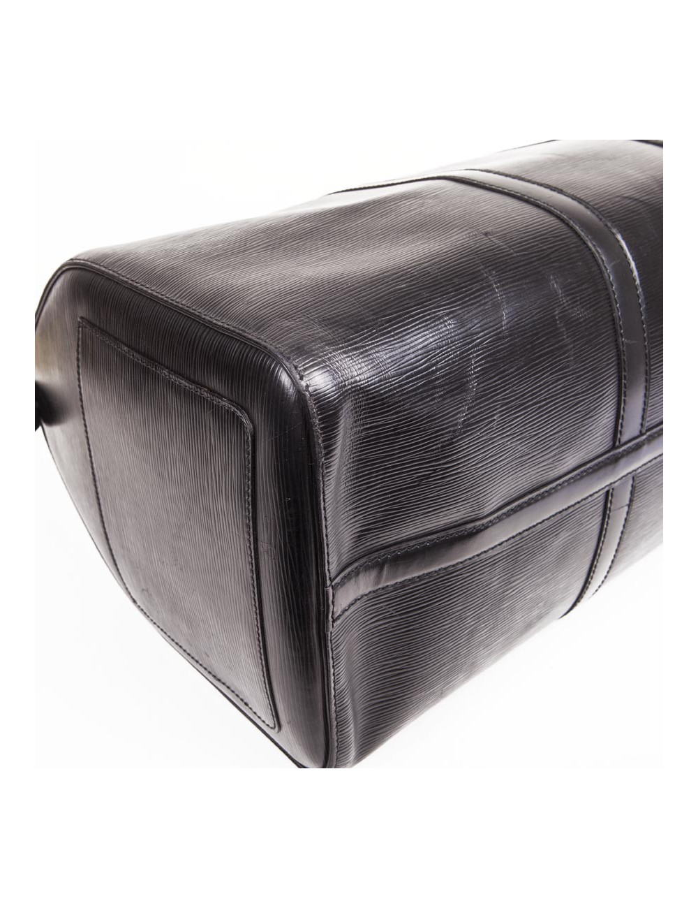 Sac Keepall  60 LOUIS VUITTON vintage cuir épi noir