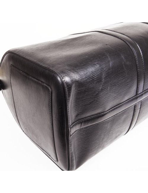 Sac Keepall  60 LOUIS VUITTON vintage cuir épi noir