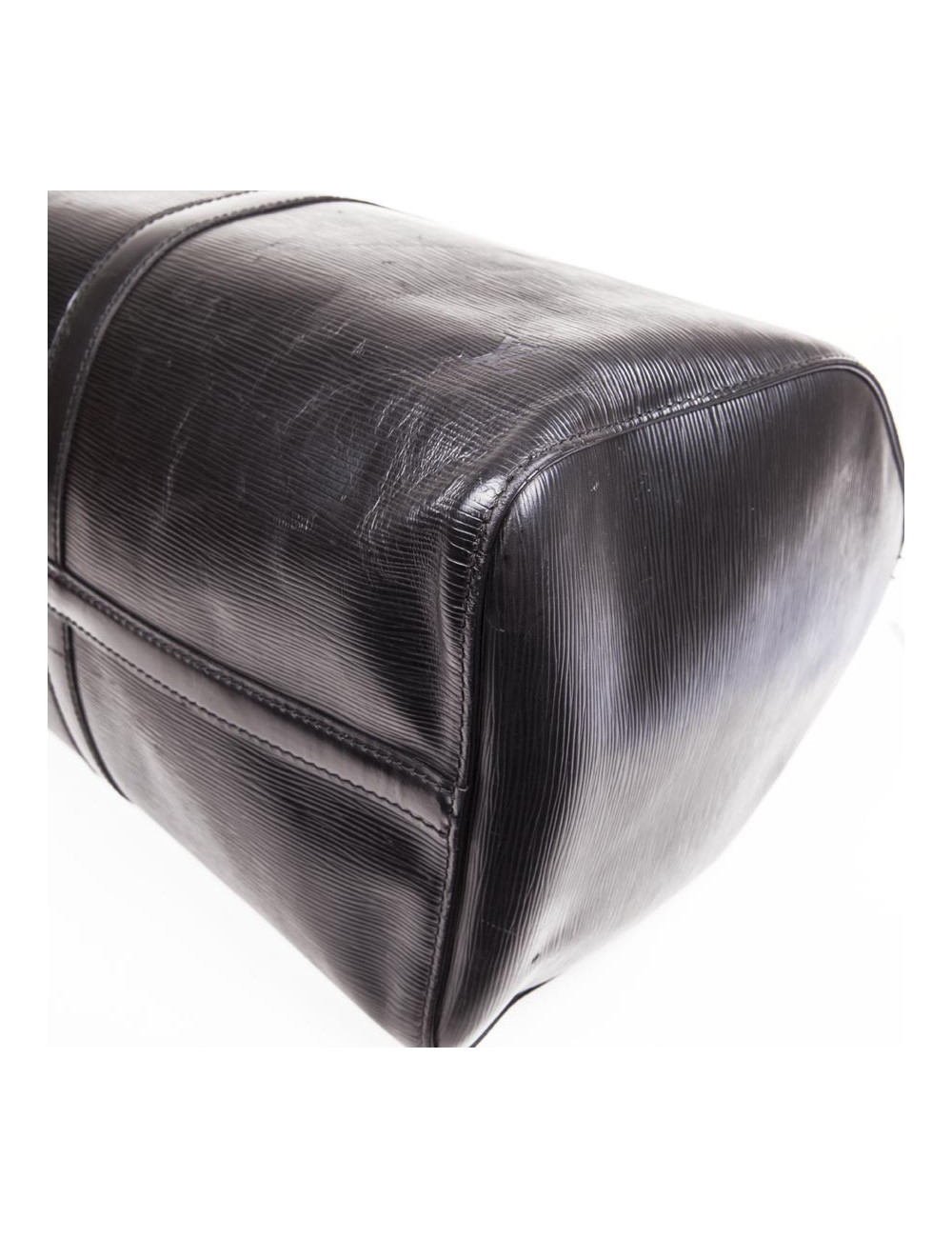 Sac Keepall  60 LOUIS VUITTON vintage cuir épi noir
